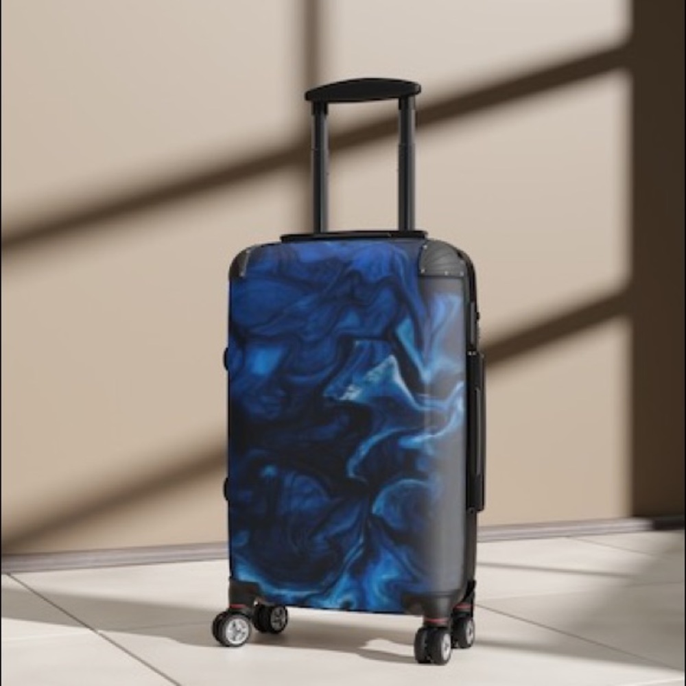 Dark Blue Marble Design Suitcase
